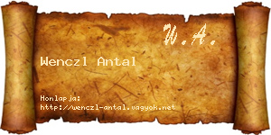 Wenczl Antal névjegykártya